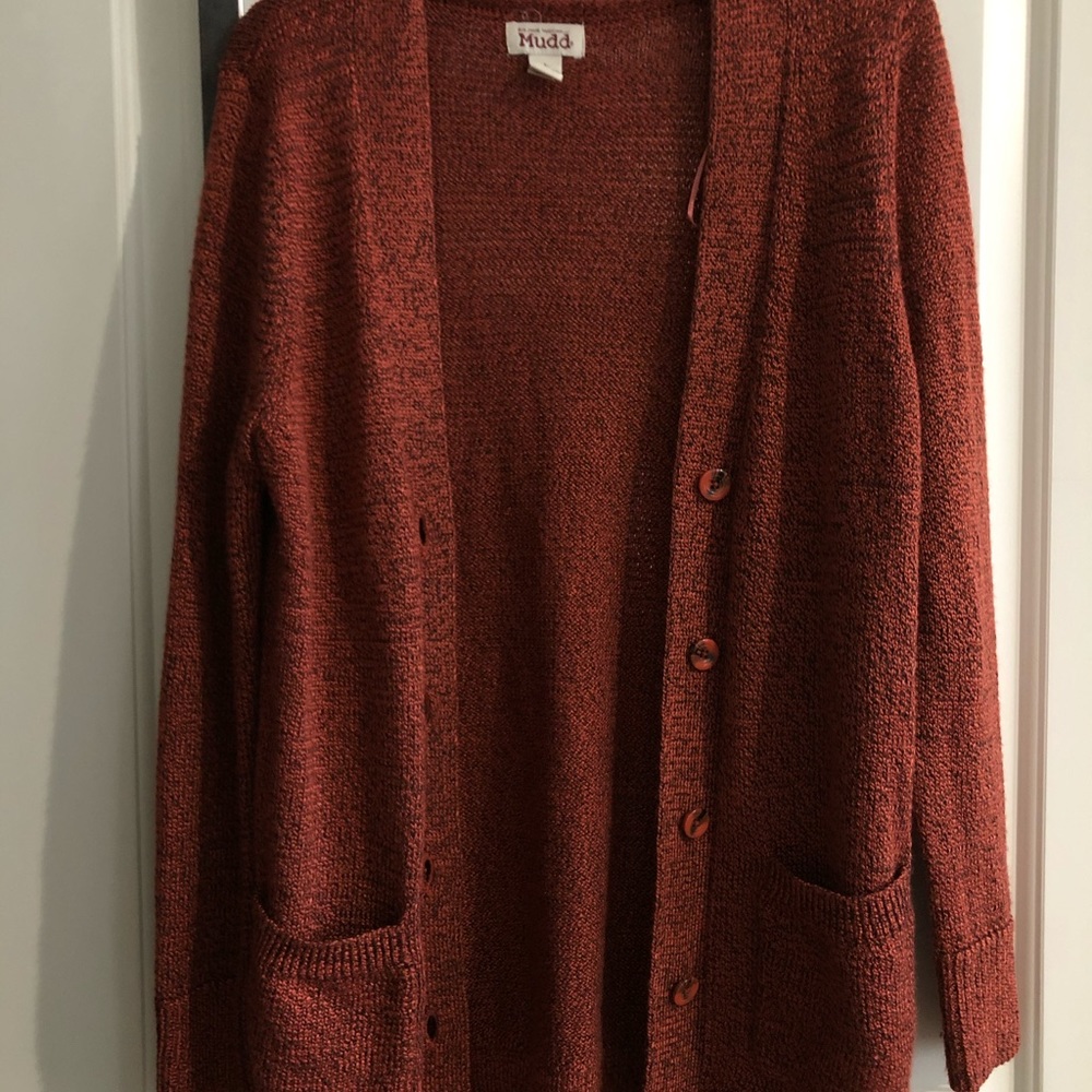 Rust Cardigan with Buttons